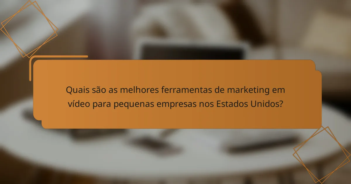Quais são as melhores ferramentas de marketing em vídeo para pequenas empresas nos Estados Unidos?